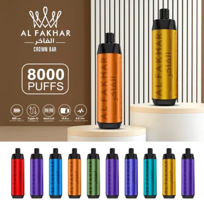 Al Fakher Vape 8000 Puffs Crown Bar jednorazowego użytku - 18 ml bogatego smaku