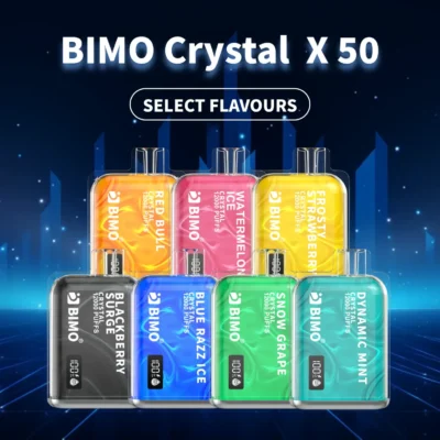 BIMO Crystal 12000 Puffs Vape - Calidad Premium con 23 opciones de sabor