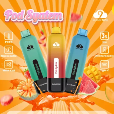CLOUD NINE Q24 12000 Puffs Vape - dobíjecí a vyměnitelný pod systém