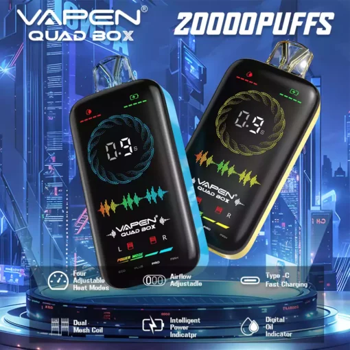 VAPEN Quad Box 20000 Puffs Vape – 4 Adjustable Modes, 28ml E-Liquid Capacity - Image 3